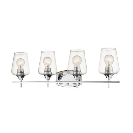 Z-Lite Joliet 4 Light Vanity, Chrome & Clear 473-4V-CH